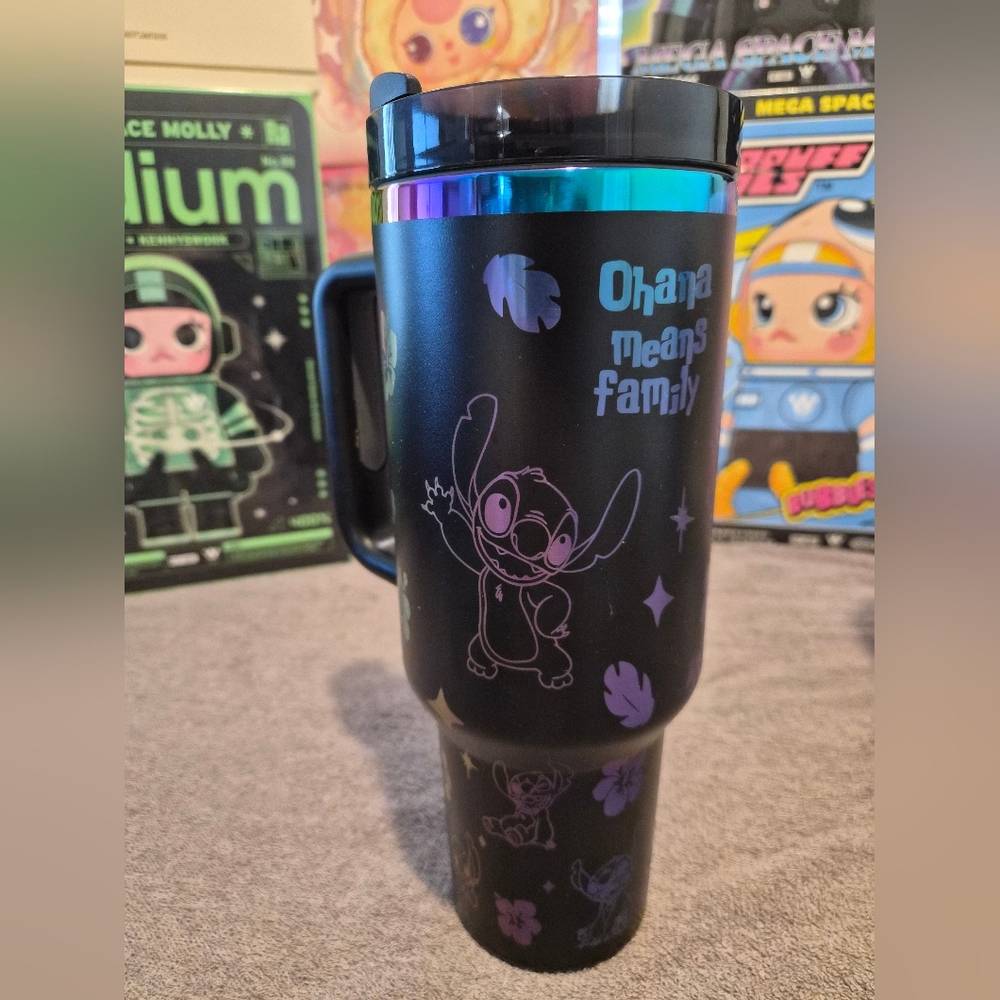 Stanley Black and Multicolor Stitch Travel Mug